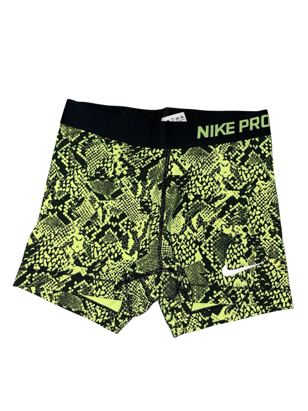 Nike Pro Women’s Neon Green/Black Printed Compression Shorts